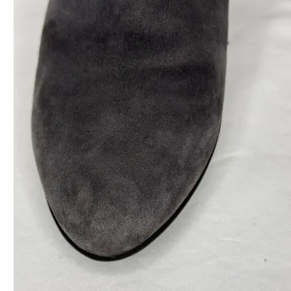 Aquatalia Gray Suede Ankle Booties Size 10 Weatherproof Italian Heel Boots - Picture 6 of 10